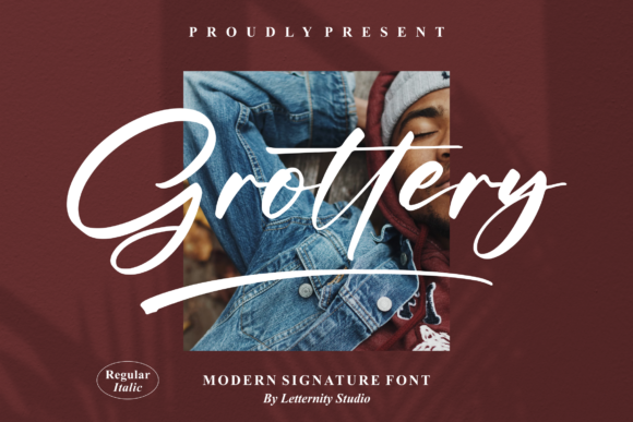 Grottery: A Modern Script Font for Editorial Design